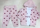 Костюм для дівчинки Minitix Baby 25301 80 см світлий персикиковий, сердечка - зображення 1