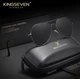 Солнцезащитные очки поляризованные Авиатор KINGSEVEN UV400 мужские женские премиум набор антиблик для вождения, Gun Gray - изображение 2