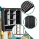 Складна каркасна тканинна шафа Storage Wardrobe 88130, шафа на три секції 130*45*175 см, розбірна для гардеробу, чорна - зображення 2
