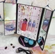 Зеркало косметическое тройное Superstar Magnifying Mirror, с LED подсветкой и подставкой, 22 лампочки, сенсорное управление, вращение на 180°, черное - изображение 8