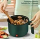 Електрокаструля-скороварка 1,5 л Rice Cooker з антипригарним покриттям, багатофункціональна пароварка 600 Вт, зелена - зображення 6