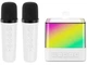 Портативная Bluetooth колонка K18 с LED подсветкой + 2 микрофона, для вечеринок и караоке, на аккумуляторе 2000 мАч, до 8 часов работы, белая - изображение 4
