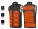 Жилетка с подогревом от PowerBank, 9 зон, размер 2XL, 3 режима нагрева с кнопкой переключения, демисезонный утепленный жилет с USB, черный - изображение 5