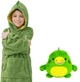Дитяча іграшка-толстовка 2 в 1 Huggle Pets Hoodie, плед-трансформер з капюшоном та рукавами на зріст до 140 см, м'який фліс високої якості, зелений - зображення 6