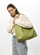 Женская сумка Хобо со съемным кошельком из экокожи SAMBAG Оливковый (54450341637) - изображение 9