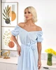 Жіноча літня сукня з рукавом-ліхтариком та паском Uaclothes 50 Блакитний (like37871-183021358) - изображение 4