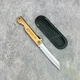 Складаний традиційний ніж Японії Higonokami, Aogami сталь, рукоять латунь, чохол - зображення 1