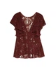 Блуза Stradivarius бордовий VNKSY927 S - зображення 5