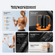 Feilipu Smart Jump Rope, бездротова скакалка для дорослих, фітнес для схуднення, спалювання жиру, спеціалізована зважена скакалка з підрахунком 3703D, зоряно-сірий колір - зображення 5