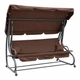 Садова гойдалка 4P Garden Comfort чотиримісна, 230 см, розкладна, з подушками та підстаканниками, Коричнева - зображення 1