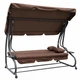 Садова гойдалка 4P Garden Comfort чотиримісна, 230 см, розкладна, з подушками та підстаканниками, Коричнева - зображення 2