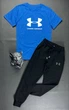 Спортивний костюм Under Armour футболка + штани чорний з синім XL 4218 - зображення 1