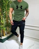 Спортивний костюм Under Armour футболка + штани чорний з зеленим XL 4216 - зображення 2