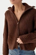 Кардиган на молнии из крупной вязки Lurex Коричневый One Size (3036) - изображение 4