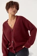 В'язаний вільний кардиган на гудзиках Lurex Бордовий One Size (5101) - зображення 1