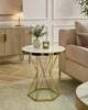 JUST HOME Скандинавський круглий мармуровий стіл 60 см, GOLDEN LEGS гламур - изображение 4