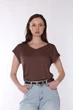 Футболка з коротким рукавом жіноча XL колір коричневий YUKI ЦБ-00293558 - зображення 1