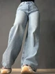 Джинсы женские Its Basic 2499-3-4 Wide Leg jeans с высокой талией и выточками на бедрах 40 голубые - изображение 7
