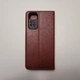 Чехол книжка Keyunfei для Xiaomi Redmi Note 11, Note 11s на магните коричневый - изображение 2