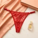 Жіночі трусики стрінги з візерунком Honey Fashion Accessories One Size (XS/S/M) червоний (2-244) - изображение 1