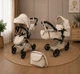 Кукольная коляска-трансформер для кукол 2в1 с сумкой бежевая Carrello Alfa (9707 CREAM) - изображение 1