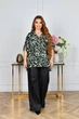 Женская рубашка с принтом больших размеров на пуговицах свободного кроя из софта Хаки, 60/66 - изображение 3