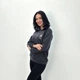 Теплый базовый женский батник на флисе с принтом повседневнная утепленная кофта Графит, 50/52 - изображение 1