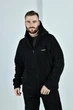 Теплый спортивный мужской костюм на флисе с капюшоном 60/62, Черный - изображение 3