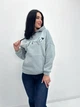 Тепла жіноча кофта худі з капюшоном на флісі спортивна толстовка з написом Сірий, 42/44 - зображення 5