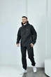 Теплый спортивный мужской костюм на флисе с капюшоном 60/62, Графит - изображение 3