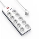Сетевой удлинитель WIWU Wi-S008 14in1 20W GaN Power Strip 2xType-C 2xUSB 10xAC EU 2m White (6977703656268) - изображение 2