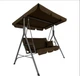 Садовая качель 176×114×168 см до 200 кг LEOBRO Качели с регулируемым козырьком и подушками на 3 человека для дачи или отдыха на природе Коричневый - изображение 1