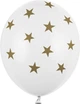 Balony PartyDeco Pastel Pure Gwiazdki 30 cm Białe 50 szt (5901157492609) - obraz 1