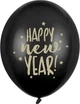 Balony PartyDeco Pastel Happy New Year 30 cm Czarne 50 szt (5902230762633) - obraz 1