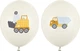 Balony PartyDeco Pojazdy budowlane 30 cm Kremowe 50 szt (5904555021570) - obraz 1