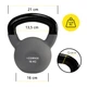 Гиря металлическая Cornix 16 кг с виниловым покрытием XR-0438 Grey/Black - изображение 7
