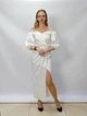 Сукня VSV (12491) колір Молочний матеріал атлас розмір 44 - изображение 2