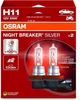 Комплект галогенових ламп OSRAM H11 64211NBS-2HB Night Breaker Silver +100% 55W 12V PGJ19-2 (2 шт) - изображение 1