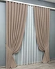 Комплект штор VR-Textil Мікровелюр Petek 150х270 2шт і Тюль 600х270 2016ш-1153т Какао з білим 71-153/5 - зображення 2