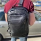 Городской мужской рюкзак кожаный черный Tiding Bag B2-03555A - изображение 5