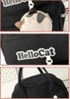 Большой вместительный текстильный рюкзак с ручками и кошельком "Hello Cat". Черный - изображение 3