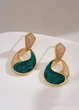 Сережки жіночі з підвісками овалами двокольорові Fashion Jewelry Зелені з рожевим 20452 - зображення 5