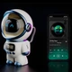Колонка BauTech космонавт розумна бездротова з AI асистентом та радіобудильником Білий (1016-049-00) - зображення 16