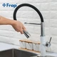 Смеситель для кухни Frap F4452-7 с гибким изливом, черный/белый - изображение 10