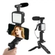 Набор блогера 4 в 1 для съемки видео фото стриминга видеоблога тикток Video Making Kit AY-49 микрофон подсветка трипод держатель смартфона Bluetooth кнопка универсальный комплект для YouTube Instagram записи звука освещения стабилизации - изображение 2