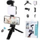 Набор блогера 4 в 1 для съемки видео фото стриминга видеоблога тикток Video Making Kit AY-49 микрофон подсветка трипод держатель смартфона Bluetooth кнопка универсальный комплект для YouTube Instagram записи звука освещения стабилизации - изображение 9