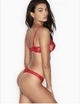 Комплект Victoria’s Secret Floral Embroidery Unlined Demi Bra +Trong Panty(Бюстгальтер +трусики)Червоний 75B+S - изображение 3