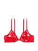 Комплект Victoria’s Secret Floral Embroidery Unlined Demi Bra +Trong Panty(Бюстгальтер +трусики)Червоний 75B+S - изображение 8