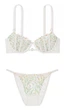 Комплект Victoria’s Secret Wicked Unlined Daisy Chain Embroidery Balconette Bra (Бюстгальтер +трусики)Білий з різнобарвним 80D+S - зображення 1