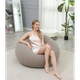 Надувне крісло-пуф Inflatable Sofa Надувне крісло-мішок 110×110×85 см з насосом Бежевий - зображення 2